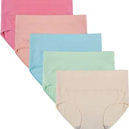 shaperx Women's Quick Dry Hipster Panties for Summer Soft & Thin Underwear Pack of 5 image 1