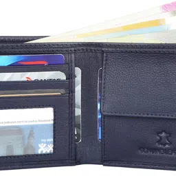 napa hide Men Casual Blue Genuine Leather RFID Wallet - Mini image 3
