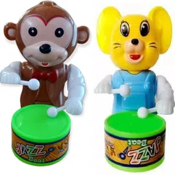 as enterprise Rat and Monkey Dancing Musical Drum Toy - Key Operated - Fun Toy for Kids-picture-18