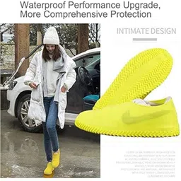 rkshoecover RkgONISHsiliconeshoescover01 Silicone YELLOW Boots Shoe Cover, Flat Shoe Cover, High Ankle Shoe Cover, Toes Shoe Cover-picture-24