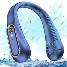 Sasimo Rechargeable Neckband Fan-Ideal For Outdoors And Indoor Activities Rechargeable Mini-USB Personal Fan with 360 Rotation USB Cable USB Air Cooler Rechargeable USB Fan-image-39