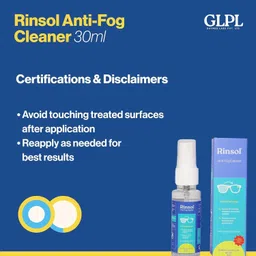 Rinsol Anti-Fog Cleaner Kit for Glasses, Streak-Free Spray + Microfiber Cloth, 30ml x 4 Lens Cleaner image 3