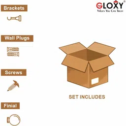 gloxy Brown, Silver Rod Rail Bracket, Curtain Knobs Metal image 5