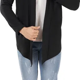 styvibe Men Straight Full Sleeve Black Shrug image 5