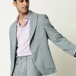 rare rabbit Men Solid Single Breasted Formal Blazer image 3