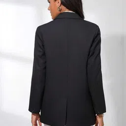kotty Women Solid Mandarin Casual Blazer image 2