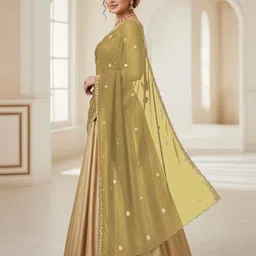 sai creation Georgette Embroidered Gold Women Dupatta image 3