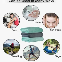 yellow weaves Microfiber 400 GSM Face, Hand, Sport Towel Set image 5