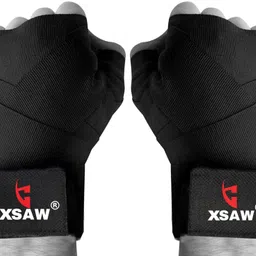 xsaw COTTON Professional weight Lifting / Stretchable cotton (1 Pair) Black Boxing Hand Wrap-picture-25