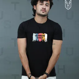 t-hustler Pack of 3 Men Graphic Print Round Neck Cotton Blend Maroon, Yellow, Black T-Shirt image 4