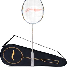 li-ning G-Force X5 White, Gold, Blue Strung Badminton Racquet image 2