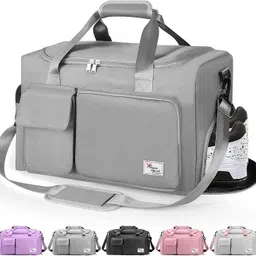 modish 45 L Gym Duffel Bag - Gym bag 45L travel large capacity portable foldable bag, carry luggage - Grey-picture-18