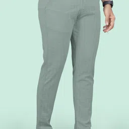 gibbonte Men Regular Fit Light Green Cotton Blend Trousers image 4