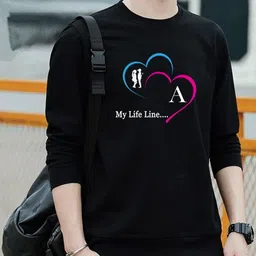 para hills Men Printed, Typography Round Neck Polyester Black T-Shirt-picture-19