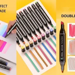 tringdown 48 Colors Artist Graphic Markers Dual Tip Art Markers Twin Sketch Markers Pens image 3