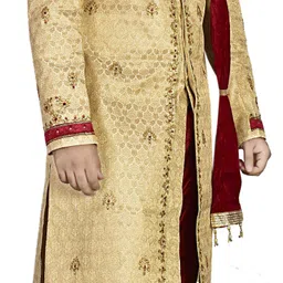 DIAMOND Gold Jacquard - Look Regal for Weddings Festivals & Special Events Embroidered Sherwani image 4