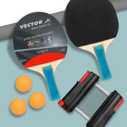 vector x Table Tennis Racquets Set With Portable Net Black Table Tennis Racquet-picture-45