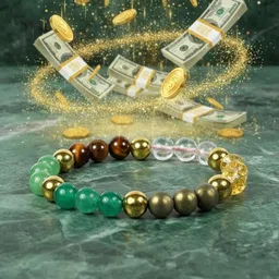 vibesle Pyrite, Green Aventurine, Citrine + Golden, Tiger's Eye, Citrine, 7 Chakra, Clear Quartz Beads, Agate, Crystal Bracelet-picture-20