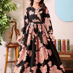 nautiful Women Fit and Flare Brown Maxi/Full Length Dress-picture-34