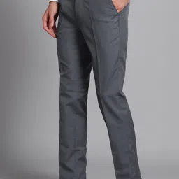 provogue Men Slim Fit Grey Polyester Trousers image 3