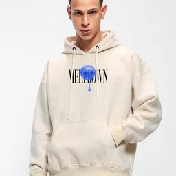 bewakoof Men Full Sleeve Graphic Print Hooded Sweatshirt image 2