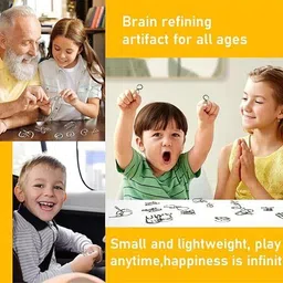 crazybuy 24 PCS STAINLESS STEEL METAL WIRE CLASSIC IQ PUZZLE TEASER TOYS FOR KIDS image 5