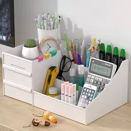 zenzone Large Capacity Cosmetic Storage Box Makeup Drawer Organizer Portable, Tabletop Cosmetic Organizer, Modern Countertop Storage for Dressing Table Vanity Box image 1