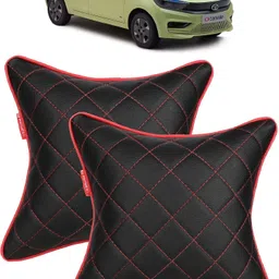 autofit Black, Red Leather Car Pillow Cushion for Tata-picture-22