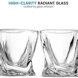 rutanjal (Pack of 2) Twist European Crystal Whiskey Glasses Glass Beer Glass-picture-45