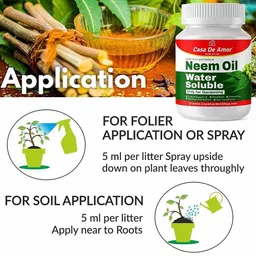 casa de amor Water Soluble Neem Oil For Plants and Gardening (200 ml) Fertilizer image 4