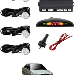 msnp 4Pcs White Reverse Parking Sound Warning sensor for car Protection-96 Universal White Reverse Assistance Praking Sensor for car-96 Parking Sensor image 1