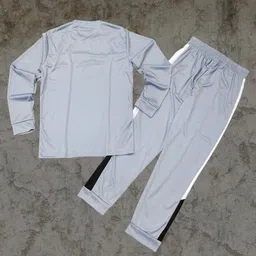 hastivouge Men Night Suit Set Grey Solid image 4