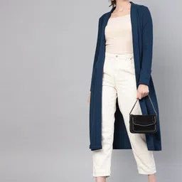 sassafras Women Longline Full Sleeve Blue Shrug image 4