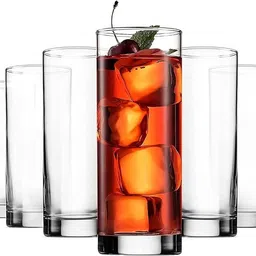 homoryx (Pack of 6) Premium Round Plaza Water Glass Heavy Base Glass Set Water/Juice Glass-picture-44