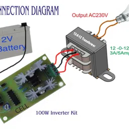 cell 100WATT HIGH POWER INVERTER CIRCUIT BOARD WORKS WITH 12-0-12, 3A/5A TRANSFROMER Single-Sided PCB image 3