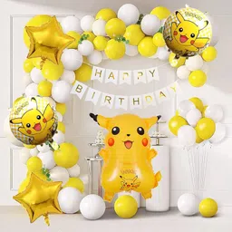 shmaya Pikachu Pokomon Theme birthday decoration Set of 88 Pcs-picture-47