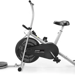 Air Bike with Twister Board Fix Arms for Cardio Weight Loss Gym Workout Upright Stationary Exercise Bike-image-11