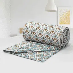 aurave Aqua Cotton Floral 144 TC Double Bed Dohar-picture-19