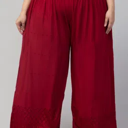 style prezone Women Relaxed Maroon Viscose Rayon Trousers-picture-15