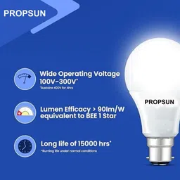 propsun 9 W Inverter Round B22 D LED Bulb image 2