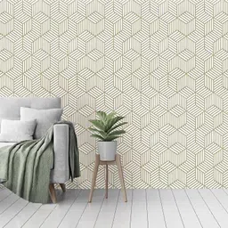 fokrim 300 cm ST- Gold Geometric Wallpaper 45x300cm Self Adhesive Sticker image 4