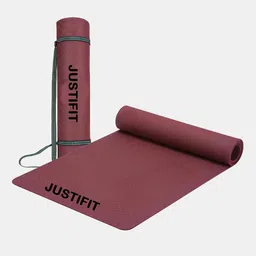 Anti-Skid Sports Mat with Carry Strap for Home Gym & Outdoor Workout Maroon 4 mm Yoga Mat-image-11