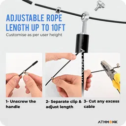 athmonk Steel Wire High Speed Skipping Rope For Men & Women - Jumping Rope For Exercise Freestyle Skipping Rope image 3