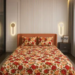 schp Woolen, Velvet Double Flat 240 TC Printed Bedsheet-picture-28