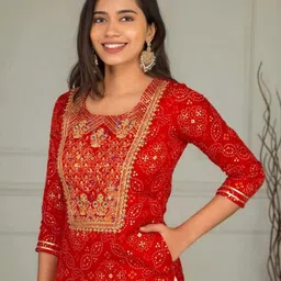 kanchan fab Women Viscose Rayon Kurta Sharara Set image 4