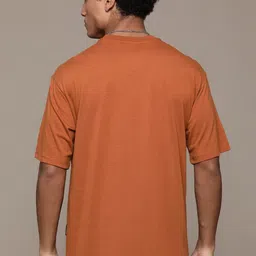 roadster Men Printed Round Neck Cotton Blend Red T-Shirt image 5