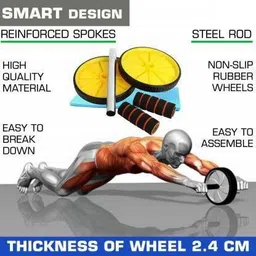 fitronyx GYM WORKOUT COMBO OF DOUBLE SPRING TUMMY TRIMMER WITH AB WHEEL AND SKIPPING ROPE Fitness Accessory Kit Kit image 4