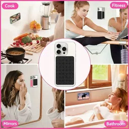 Kaashvi Silicone Suction Phone Case Mount | Hands-Free Stand for All Smartphones (Black) Mobile Holder image 4