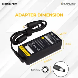LAPCARE Compatible Adapter Charger for HP 18.5v 3.5A 65W Yellow Pin 65 W Adapter image 3