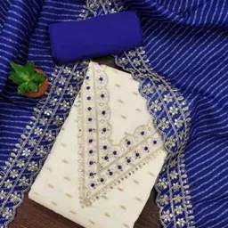 viyona fab Unstitched Chanderi Salwar Suit Material Embroidered-picture-27